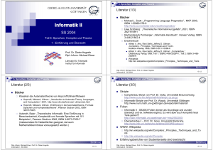 Informatik II - Institute of Computer Science, Göttingen