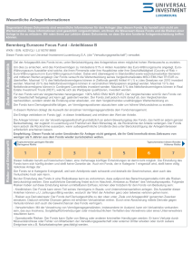 Wesentliche Anlegerinformationen Berenberg Eurozone Focus Fund