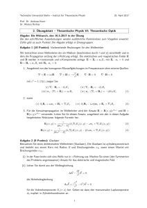 2. Übungsblatt – Theoretische Physik VI: Theoretische Optik