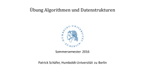 Übung Algorithmen und Datenstrukturen - Humboldt