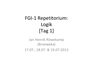 FGI-1 Repetitorium: Logik [Tag 1]