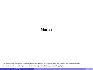 Matlab - Vortragsfolien zur Höheren Mathematik