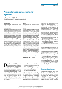 Antikoagulation bei pulmonal arterieller Hypertonie