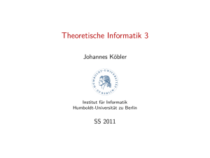 Theoretische Informatik 3 - Institut für Informatik