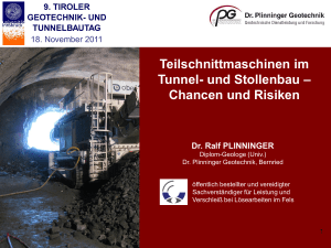 Teilschnittmaschinen im Tunnel- und Stollenbau