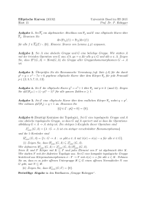 Elliptische Kurven (26192) Universität Basel im HS 2015 Blatt 13