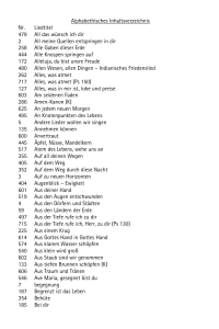 Alphabethisches Inhaltsverzeichnis Nr. Liedtitel 479 All das wünsch