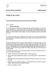 Kanton Basel-Landschaft Regierungsrat Vorlage an den Landrat
