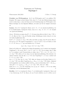 Ergänzung zur Vorlesung Topologie I