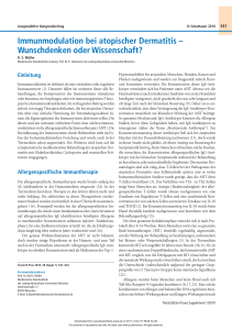 Immunmodulation bei atopischer Dermatitis â Wunschdenken oder