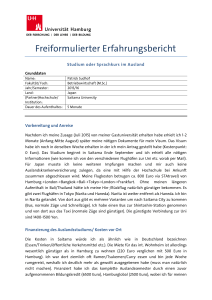 Freiformulierter Erfahrungsbericht