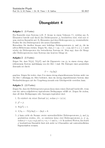 Statistische Physik: Übungsblatt 4