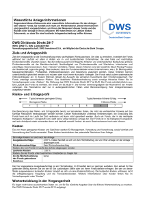 Wesentliche Anlegerinformationen DWS Dividende Direkt 2017