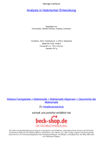 Analysis in historischer Entwicklung - ReadingSample - Beck-Shop