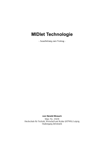 MIDlet Technologie - IMN/HTWK