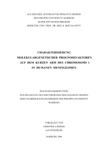 charakterisierung molekulargenetischer prognosefaktoren auf dem