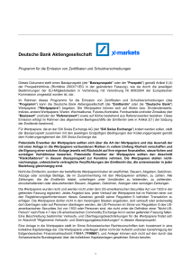 Deutsche Bank Aktiengesellschaft - Deutsche Bank X