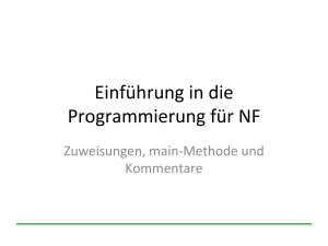 Einführung in die Programmierung für NF