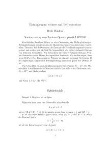 Entanglement witness and Bell operators Spinbeispiele