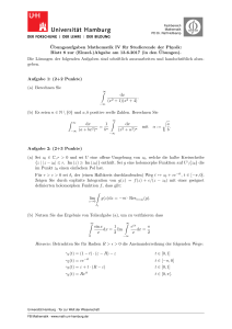 ¨Ubungsaufgaben Mathematik IV für Studierende der Physik: Blatt 8