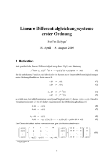 Lineare Differentialgleichungssysteme erster Ordnung