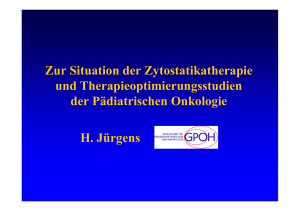 Zur Situation der Zytostatikatherapie und