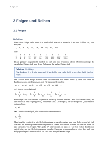 2 Folgen und Reihen