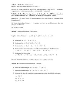 Aufgabe 8 (Public-Key-Schlüsselpaare). Gegeben sind die beiden