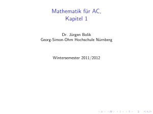 Mathematik für AC, Kapitel 1