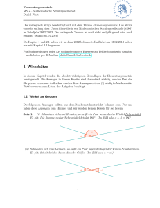 1 Winkelsätze - Mathematik und ihre Didaktik