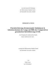 DISSERTATION Charakterisierung chromosomaler Imbalancen in