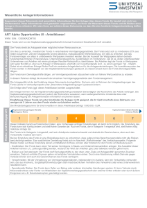 Wesentliche Anlegerinformationen ART Alpha Opportunities UI