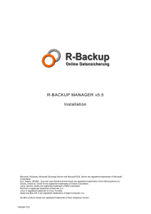 R-BACKUP MANAGER v5.5 Installation