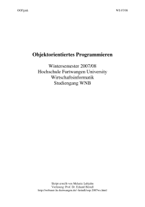 Objektorientiertes Programmieren