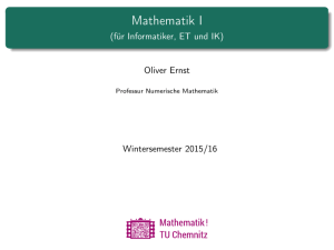 Mathematik I - (für Informatiker, ET und IK)