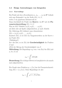 4.4 Einige Anwendungen von Integralen Ein Punkt mit den n