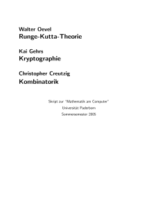 Runge-Kutta-Theorie Kryptographie Kombinatorik