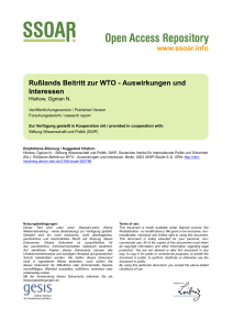 Rußlands Beitritt zur WTO