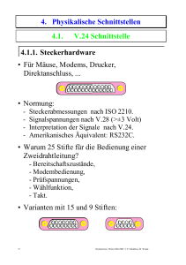 4. Physikalische Schnittstellen 4.1. V.24