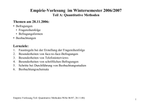 Empirie-Vorlesung im Wintersemester 2006/2007