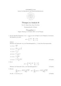 Ubungen zu Analysis II ¨Ubungsblatt 4