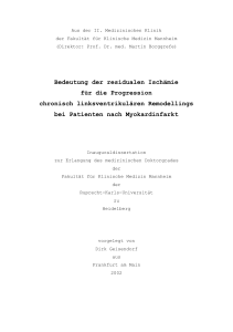 Bedeutung der residualen Ischämie für die Progression chronisch