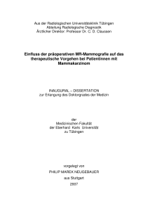 Einfluss der präoperativen MR-Mammografie auf das therapeutische