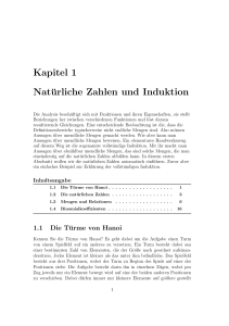Kapitel 1 Natürliche Zahlen und Induktion