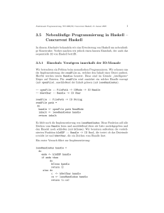 3.5 Nebenläufige Programmierung in Haskell – Concurrent Haskell