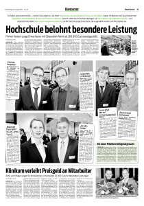 30.01.2014 - Neue Presse "Hochschule belohnt besondere Leistung"