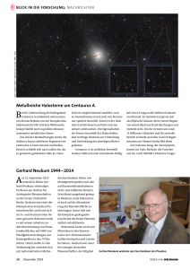 Gerhard Neukum 1944 – 2014 Metallreiche Halosterne um