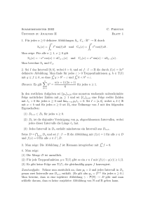 Sommersemester 2002 C. Preston ¨Ubungen zu Analysis II Blatt 1 1