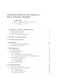 Theoretische Physik in zwei Semestern I Teil A