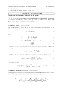 4. Übungsblatt – Quantenmechanik II